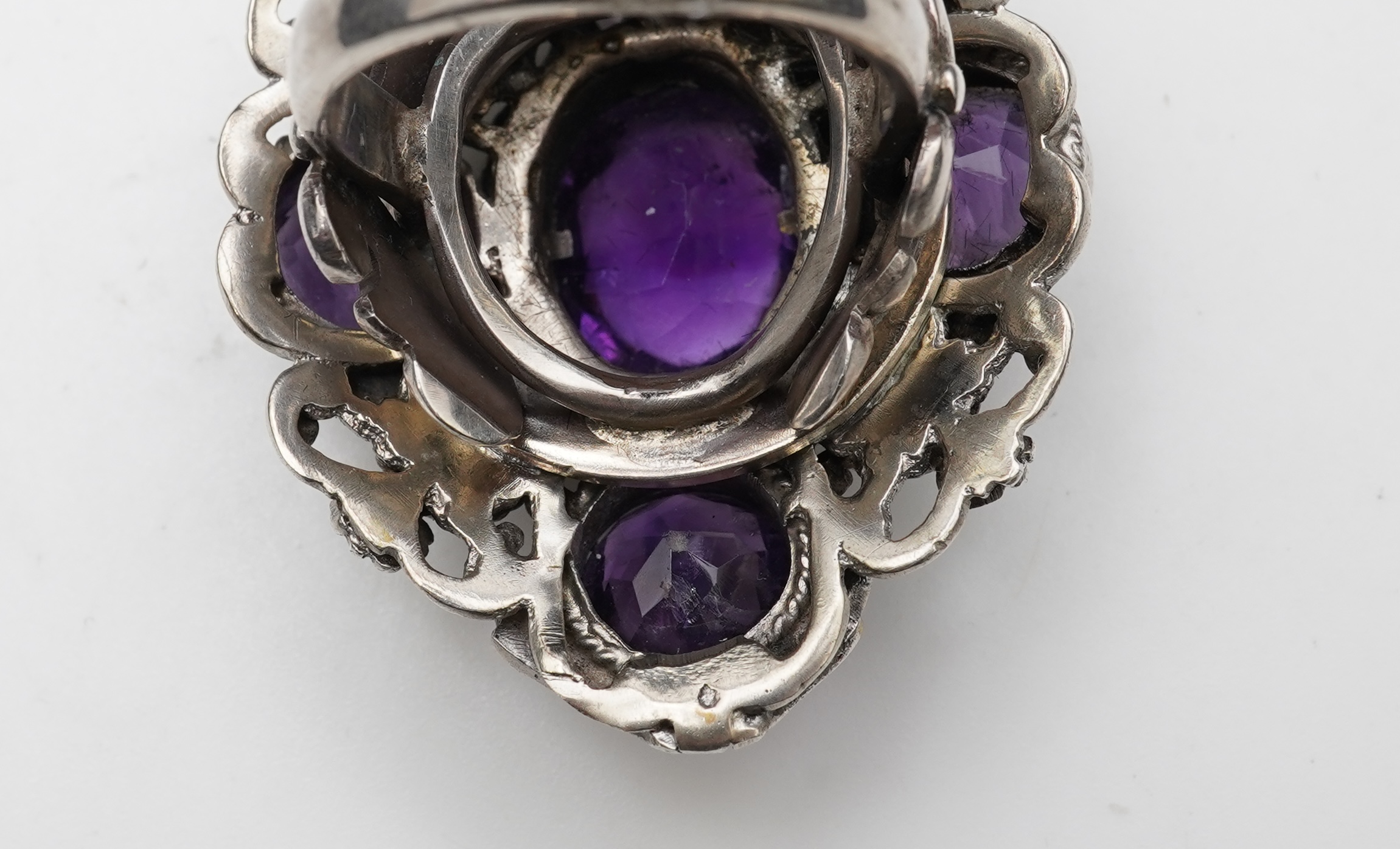 An amethyst and pearl ring